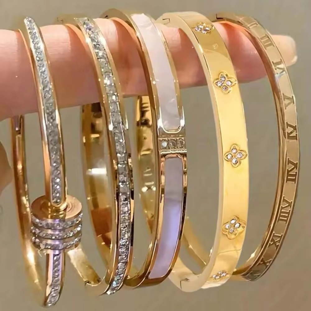 Elegant Gold and Silver Women's Bracelet Set